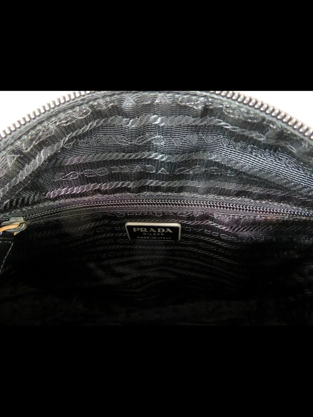 Prada Black Nylon Messenger Bag with Front Buckle